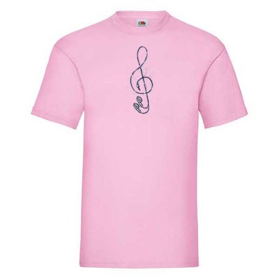 ΡΟΖ t-shirt FRUIT OF THE LOOM με στάμπα A446